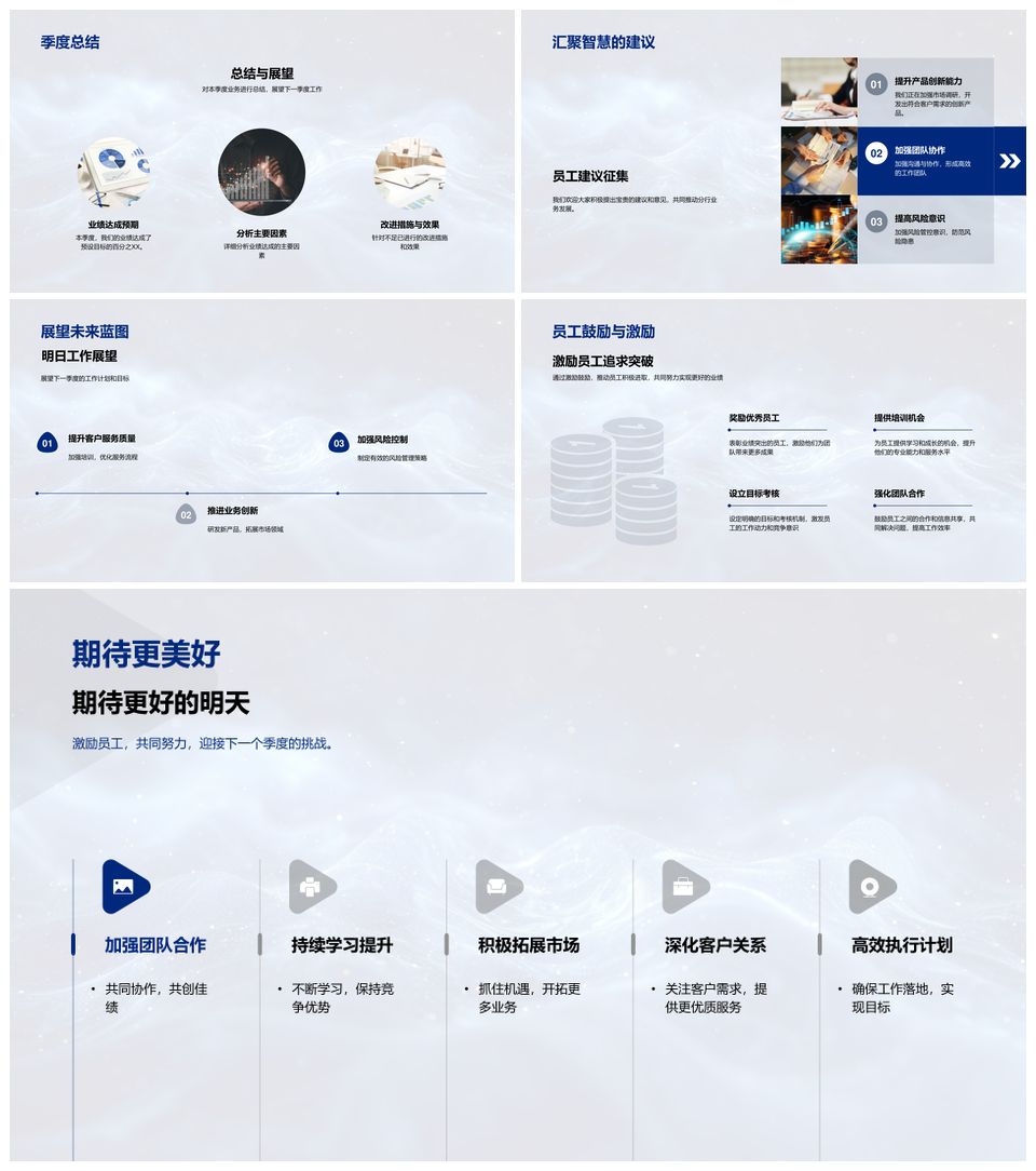 2025银行分行季度业务总结经济环境挑战成果规划PPT模板