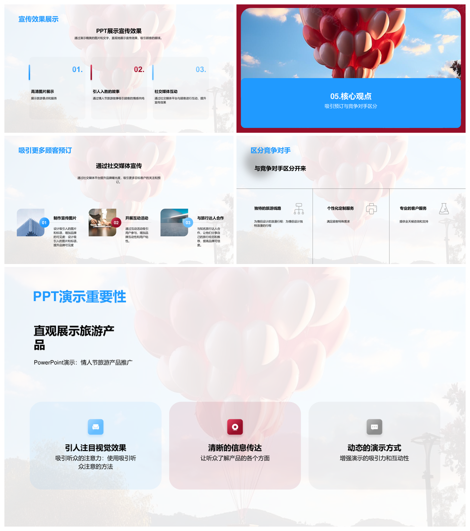 情人节旅游市场推广竞争策略日落海滩PPT模板