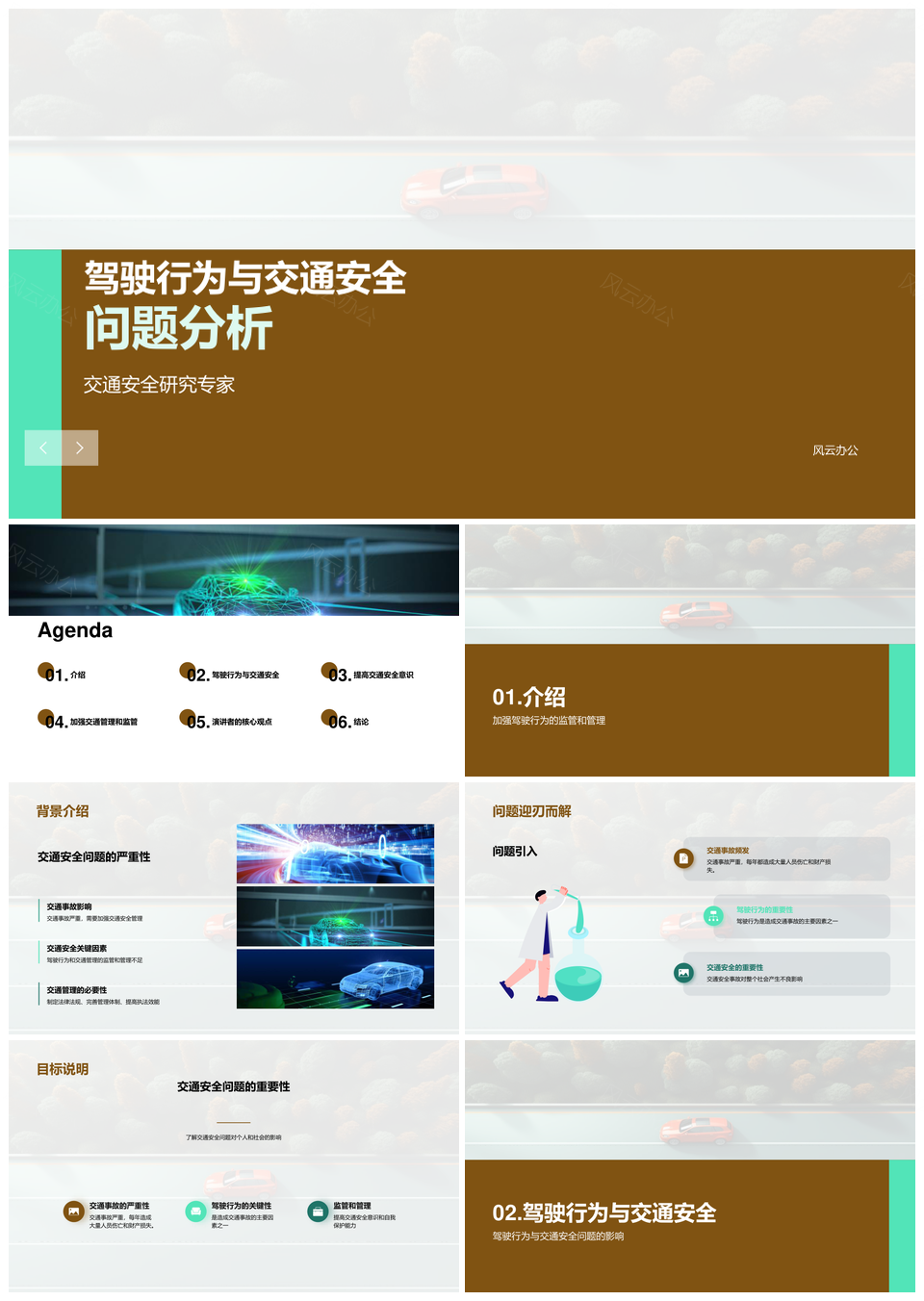 驾驶行为心理交通环境安全监管管理PPT模板