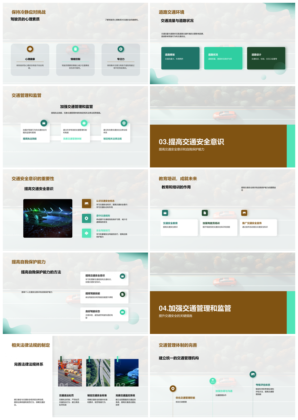 驾驶行为心理交通环境安全监管管理PPT模板