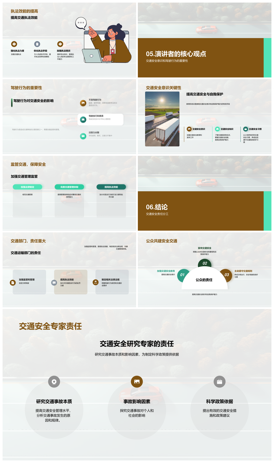 驾驶行为心理交通环境安全监管管理PPT模板