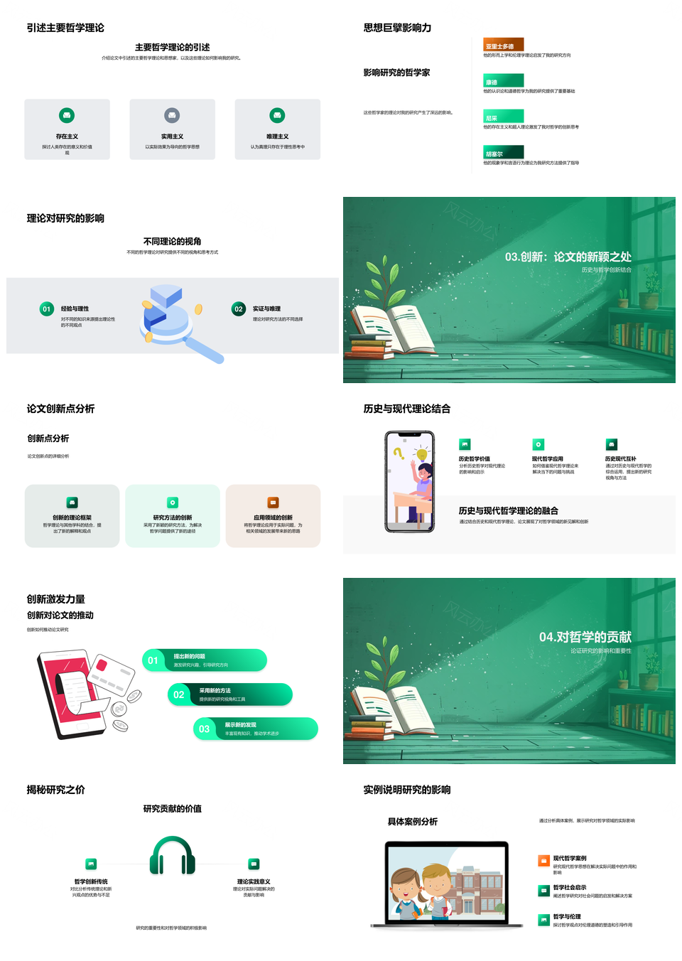 哲学答辩理论创新学术贡献思想渊源PPT模板