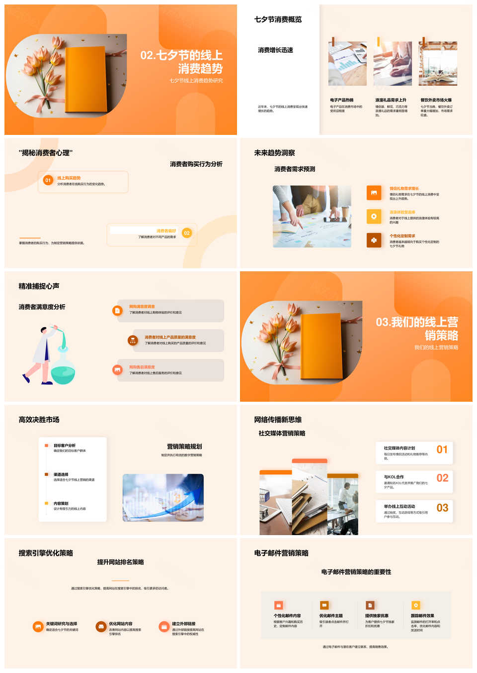 七夕线上营销策略优化提升品牌影响力PPT模板