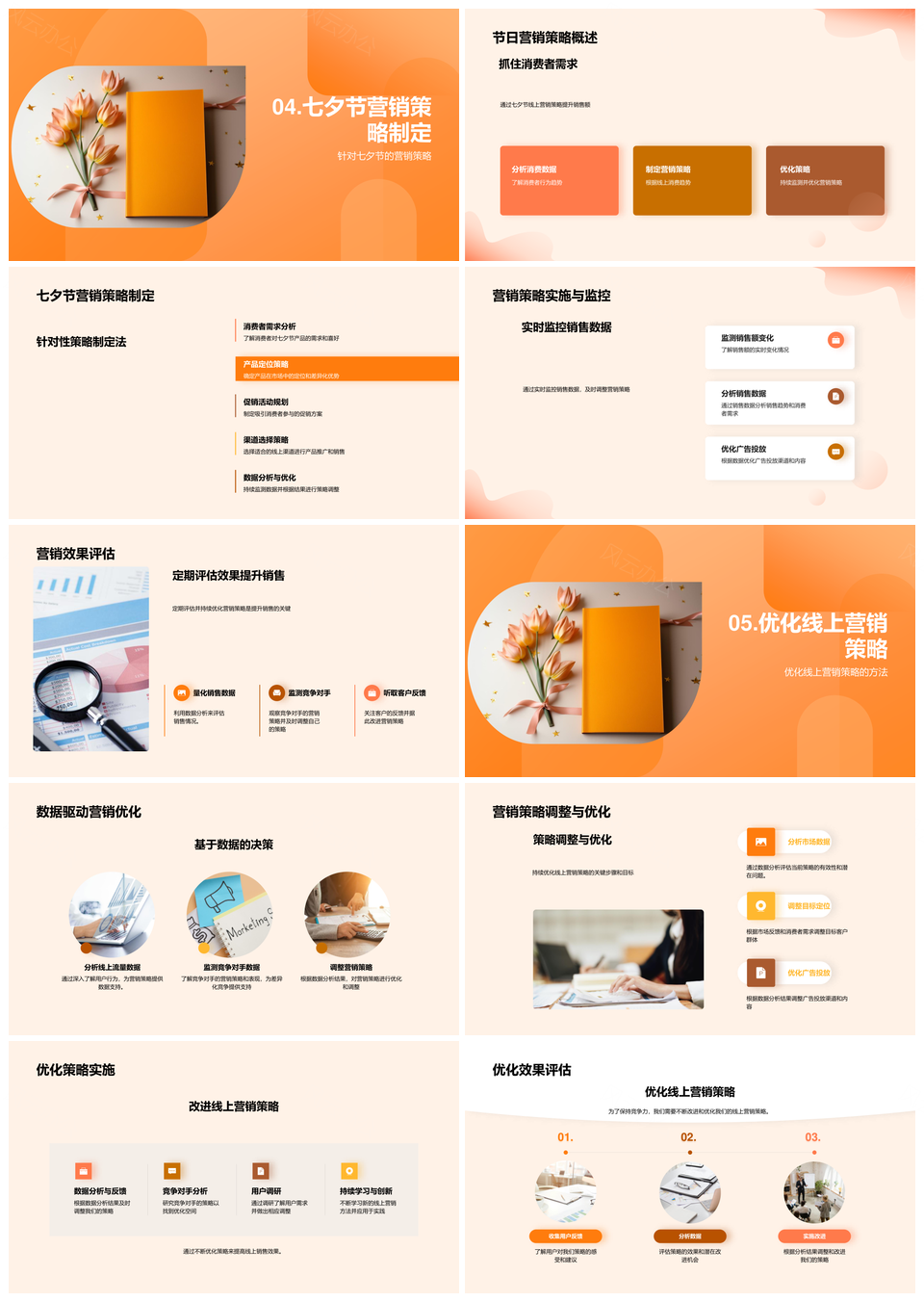 七夕线上营销策略优化提升品牌影响力PPT模板