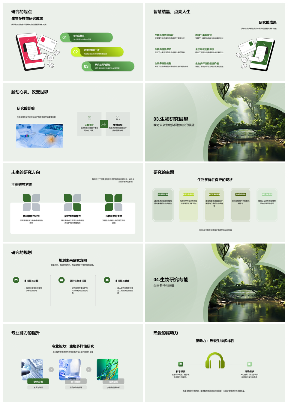 热带雨林生物多样性研究学术竞聘PPT模板