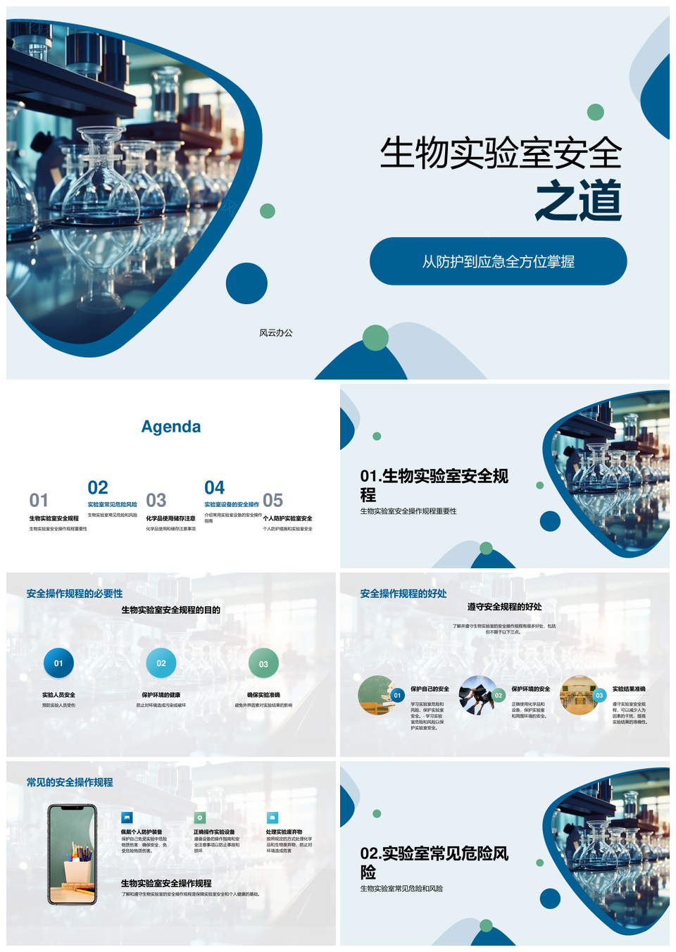 生物实验室安全操作规程主任指导风险预防PPT模板