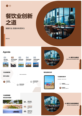 餐饮业创新赋能绿色主题互联网+模式PPT模板