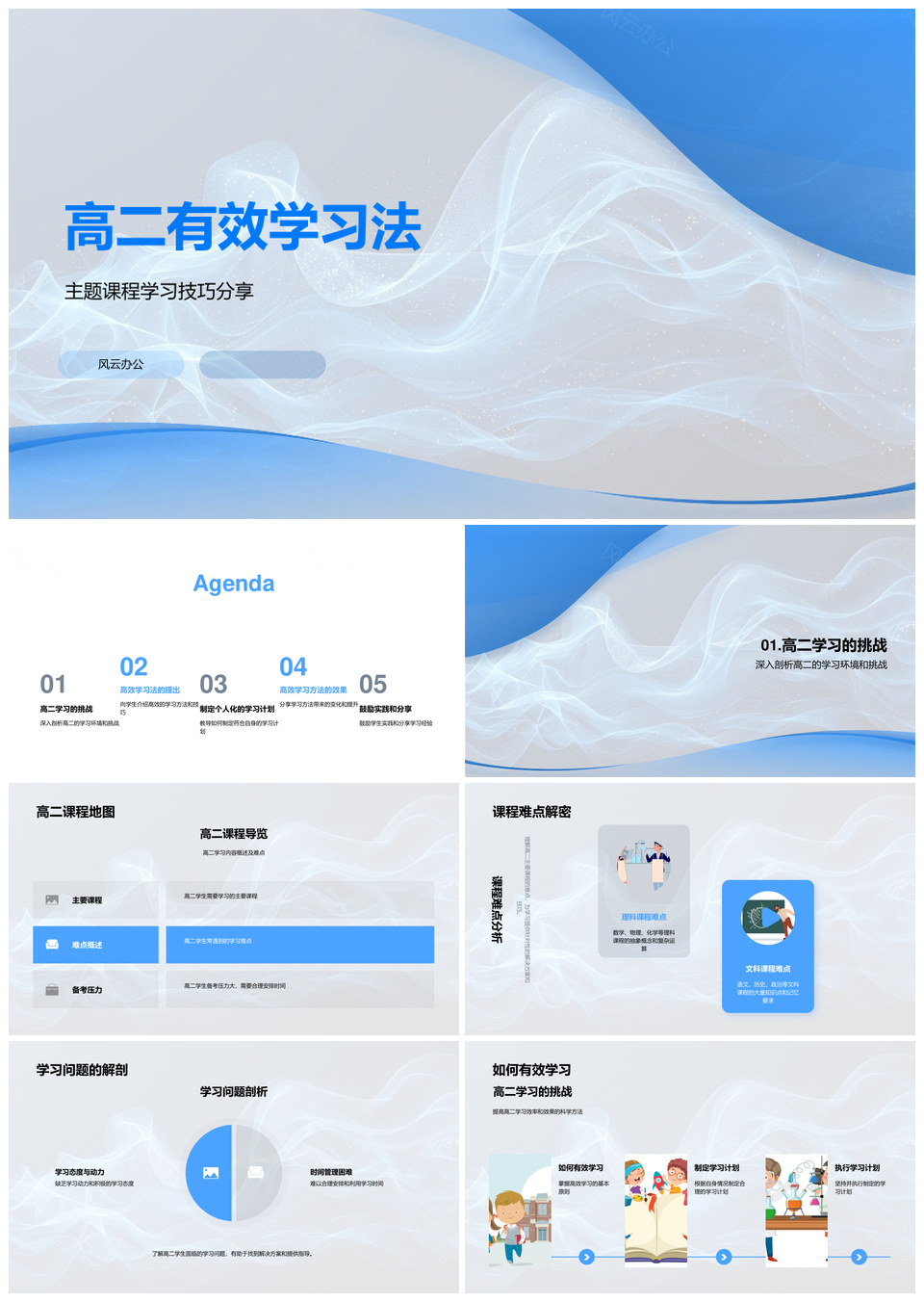 高二学霸高效学习记忆理解规划执行PPT模板