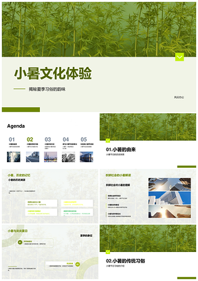 小暑农耕起源与避暑饮食习俗PPT模板