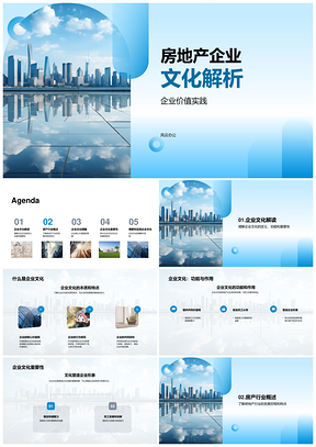 房地产企业文化功能价值与行业影响探析PPT模板