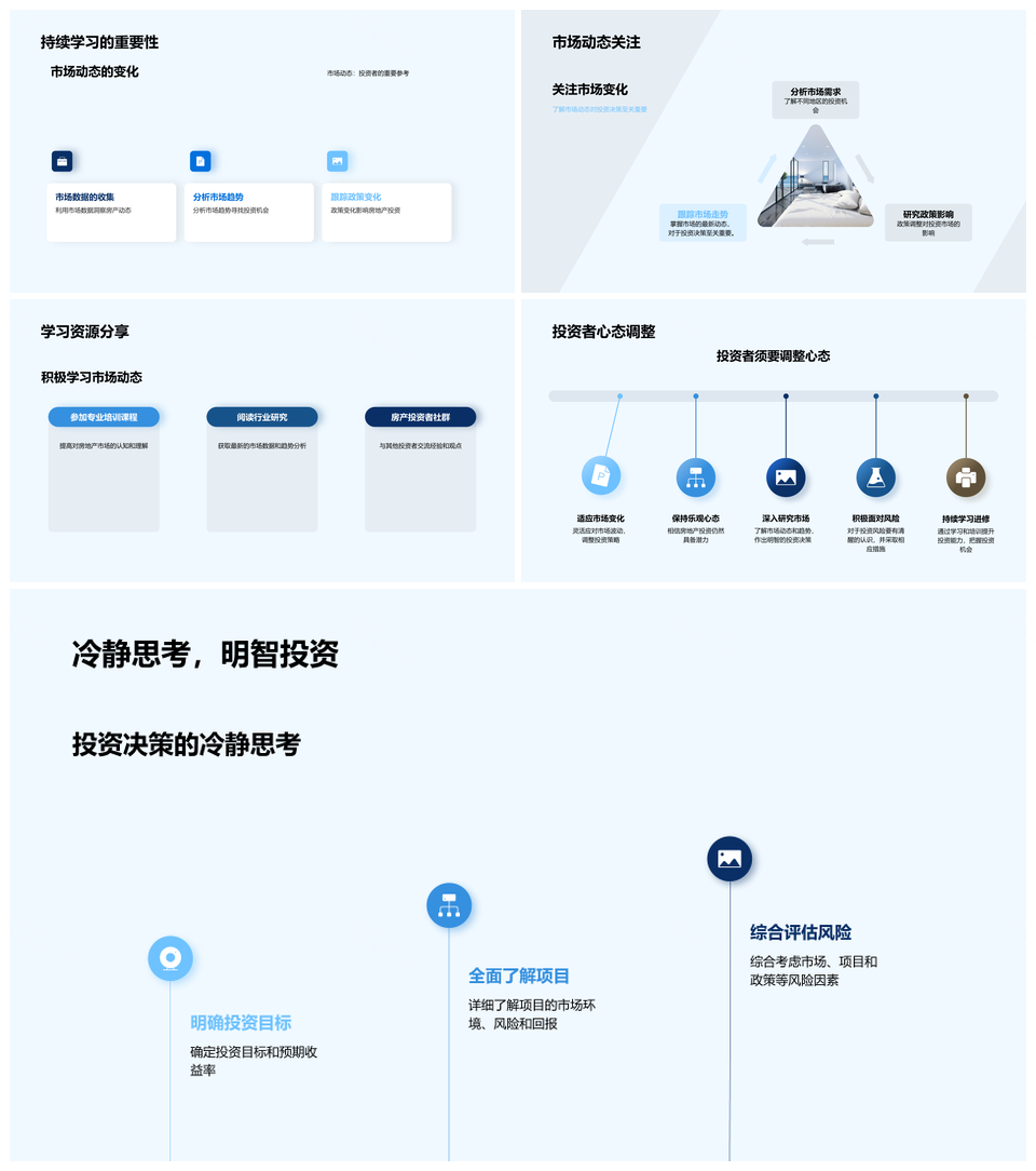 房投新机遇市场调整策略多元风险评估摩天动态PPT模板