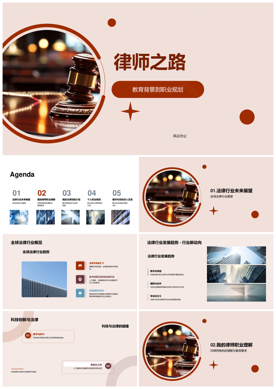 律师之路教育职业规划与全球法律趋势技术创新技能PPT模板