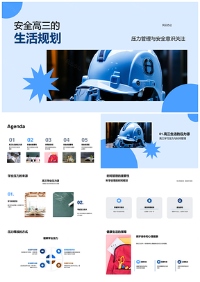 高三安全生活规划压力时间管理环境检查PPT模板