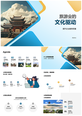 文旅企业创新服务驱动古建市场趋势发展PPT模板