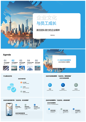 企业文化助力员工成长与团队效率培训PPT模板