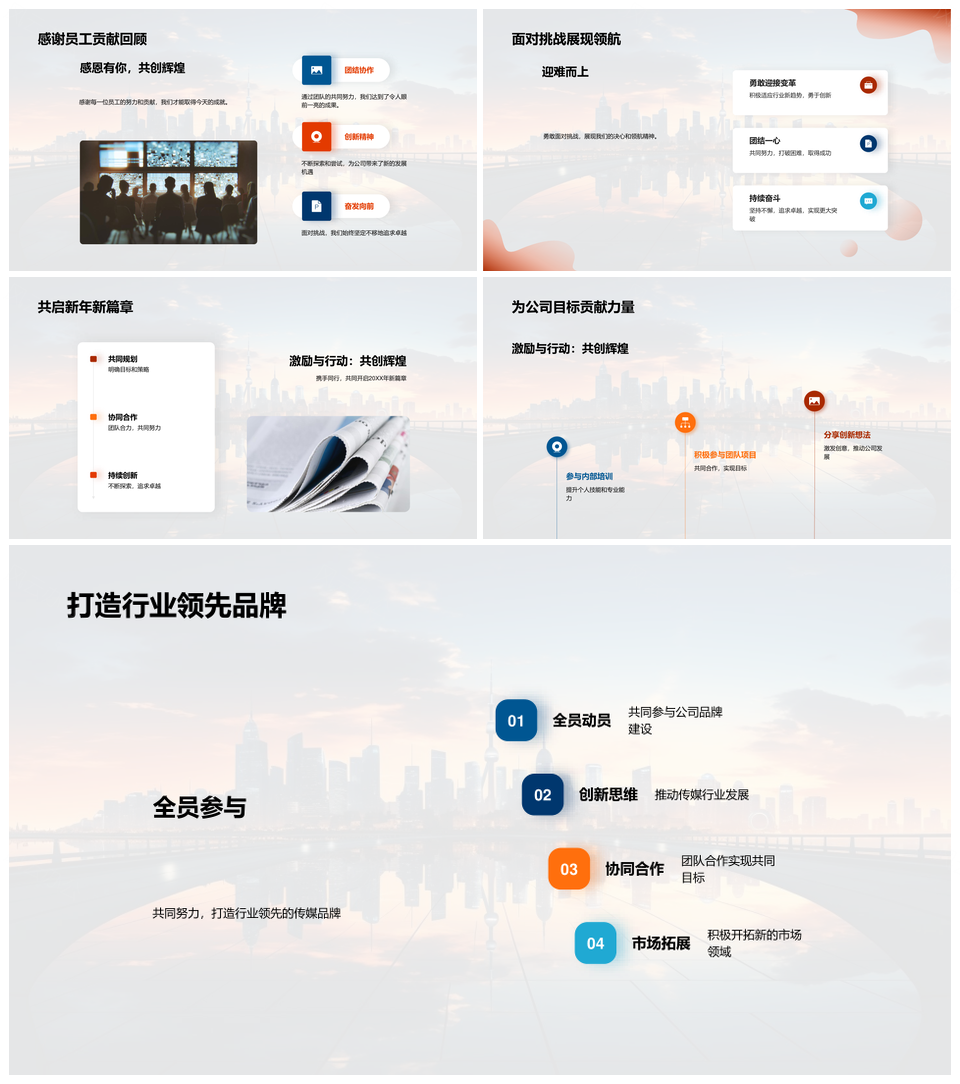 领航未来传媒趋势竞局对策年度战略未来城市PPT模板