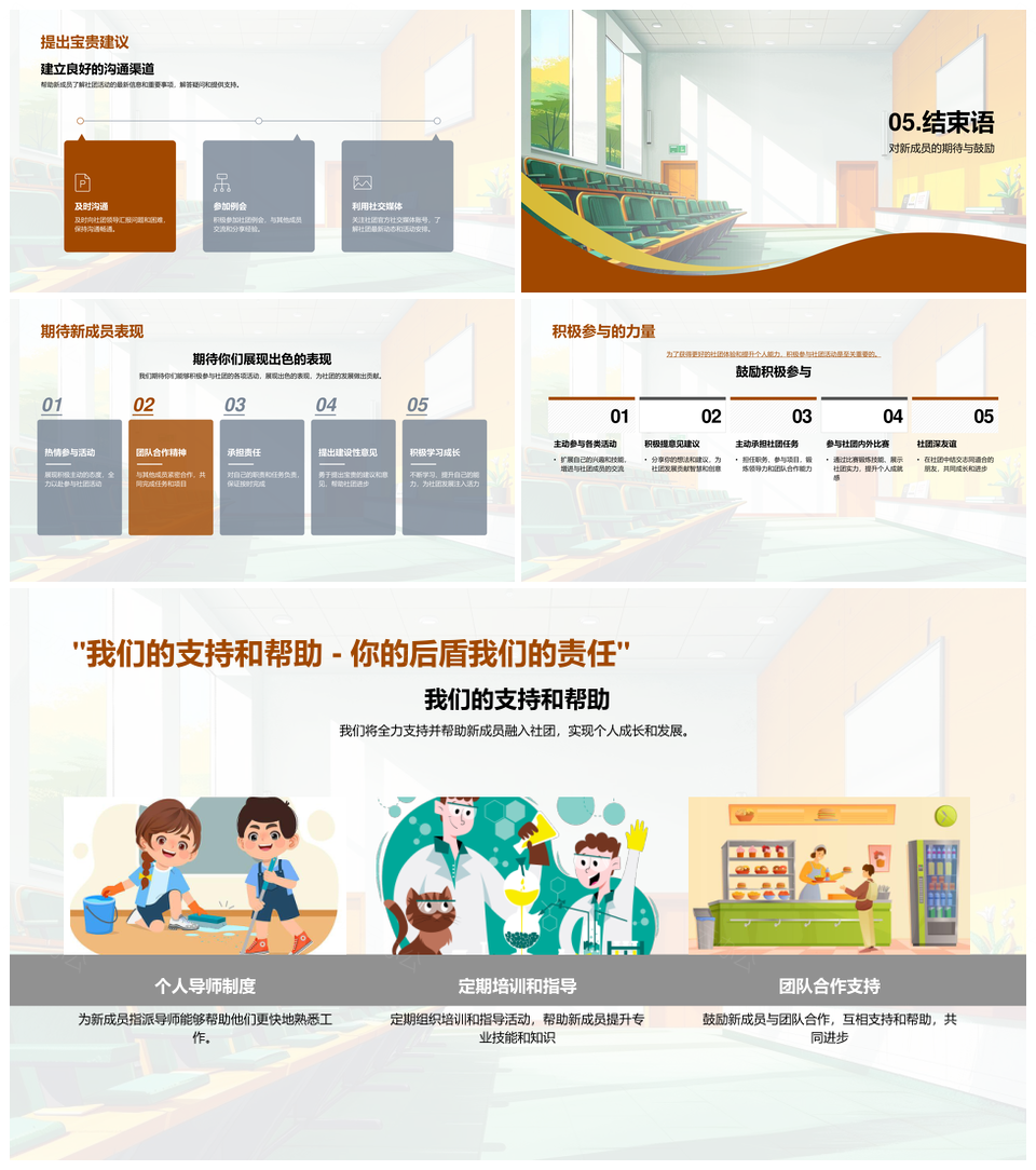 社团历程新人入社指导团队建设活动组织PPT模板