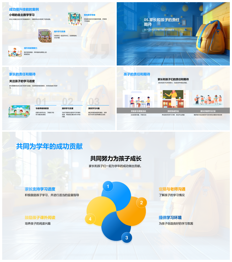 二年级学习启动家校合作技能阅读数学策略提升PPT模板