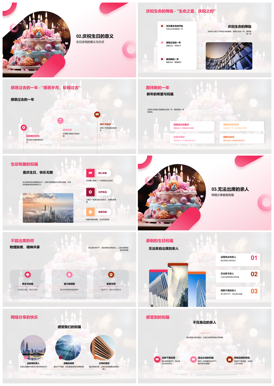 家庭亲情生日祝福庆贺视频蛋糕故事PPT模板