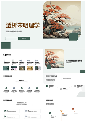 宋明理学天人伦理思想历史现代启示PPT模板