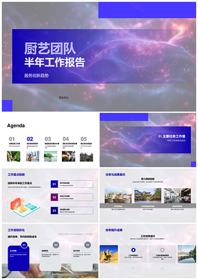 厨艺团队半年服务创新流程优化与成果总结PPT模板