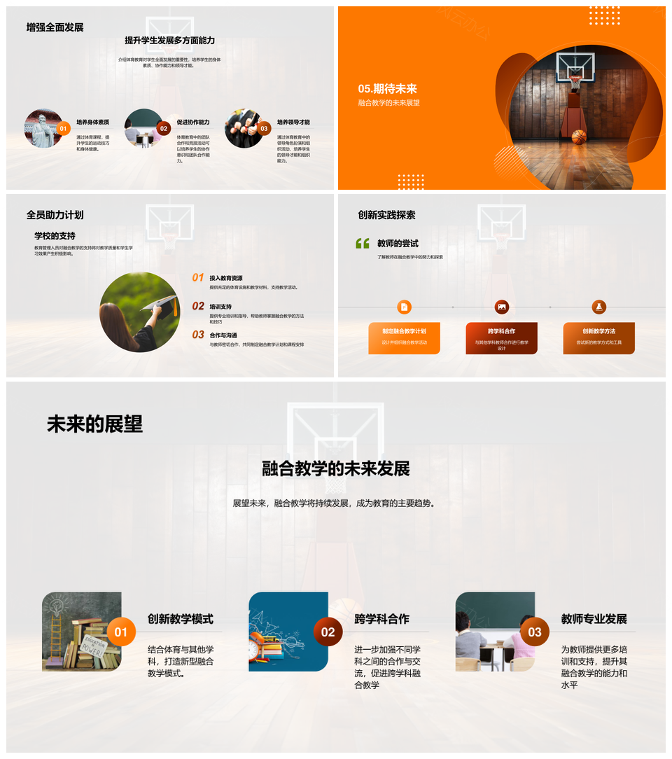 四年级体育融合教学实践反馈与篮球教学改进PPT模板