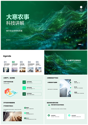 大寒农事科技应用与精准防灾种植PPT模板