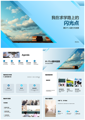 求学发展学术成绩专业技能特长闪光点PPT模板