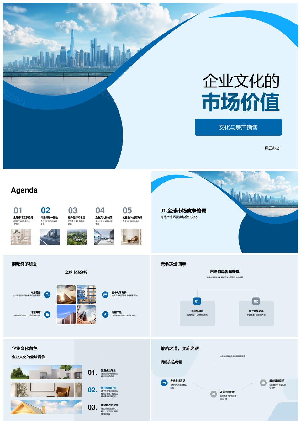 企业文化驱动全球房地产战略与品牌客户忠诚PPT模板