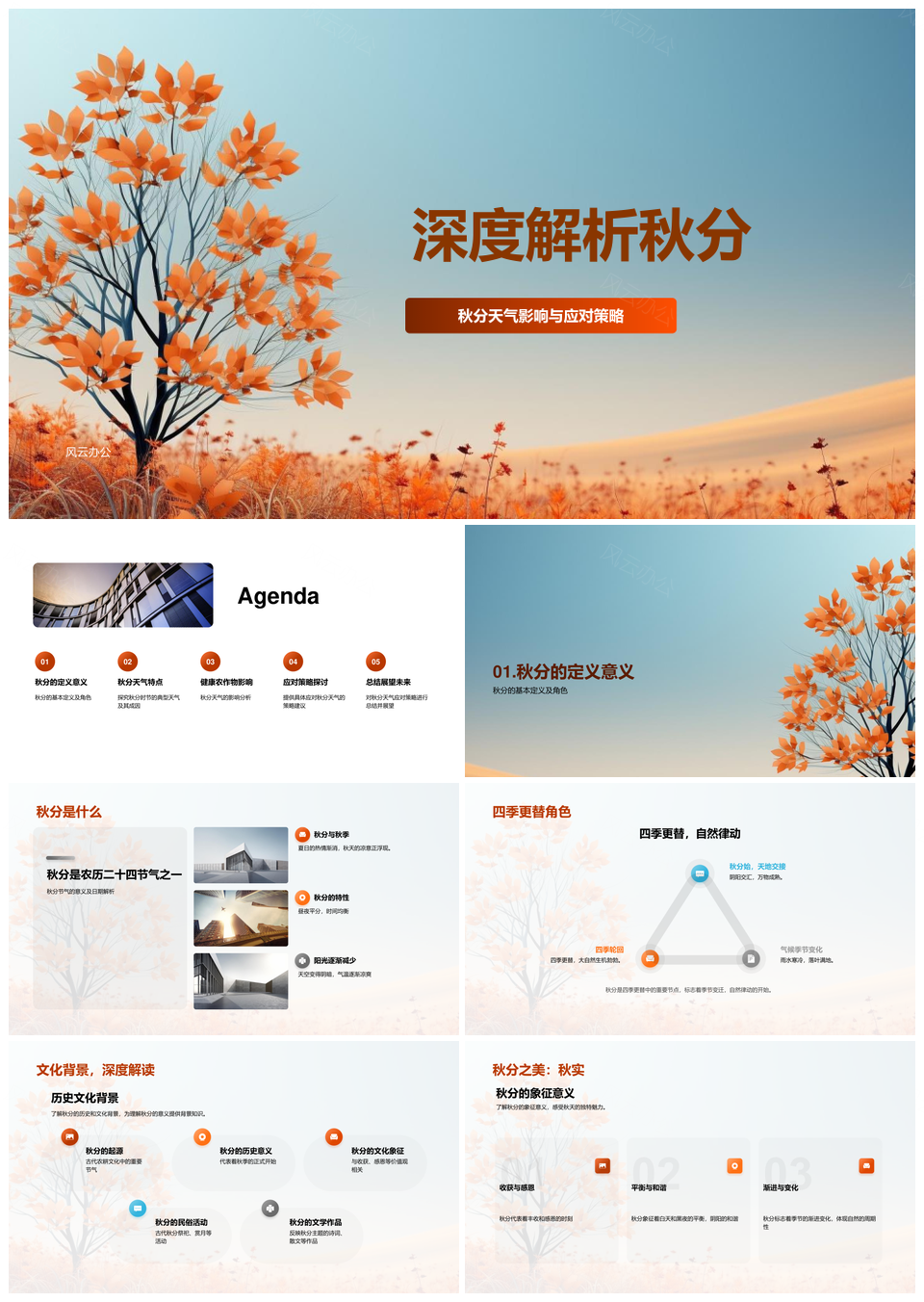 秋分气候变化温差健康农作物应对策略解析PPT模板