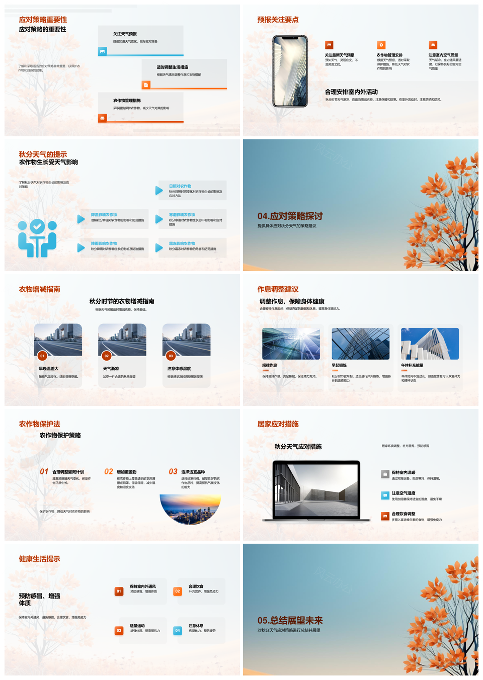 秋分气候变化温差健康农作物应对策略解析PPT模板
