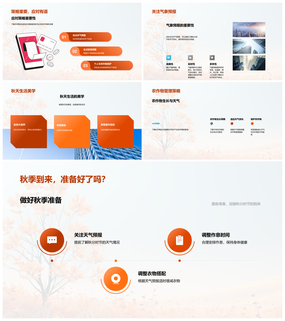 秋分气候变化温差健康农作物应对策略解析PPT模板