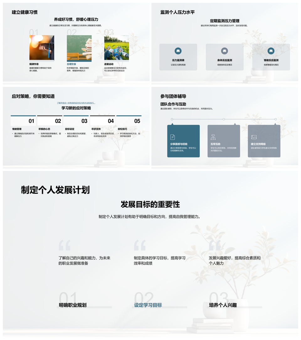 初二生压力管理与学业心理健康自我成长PPT模板