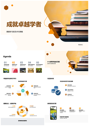 卓越学者高效学习策略与压力管理技巧PPT模板