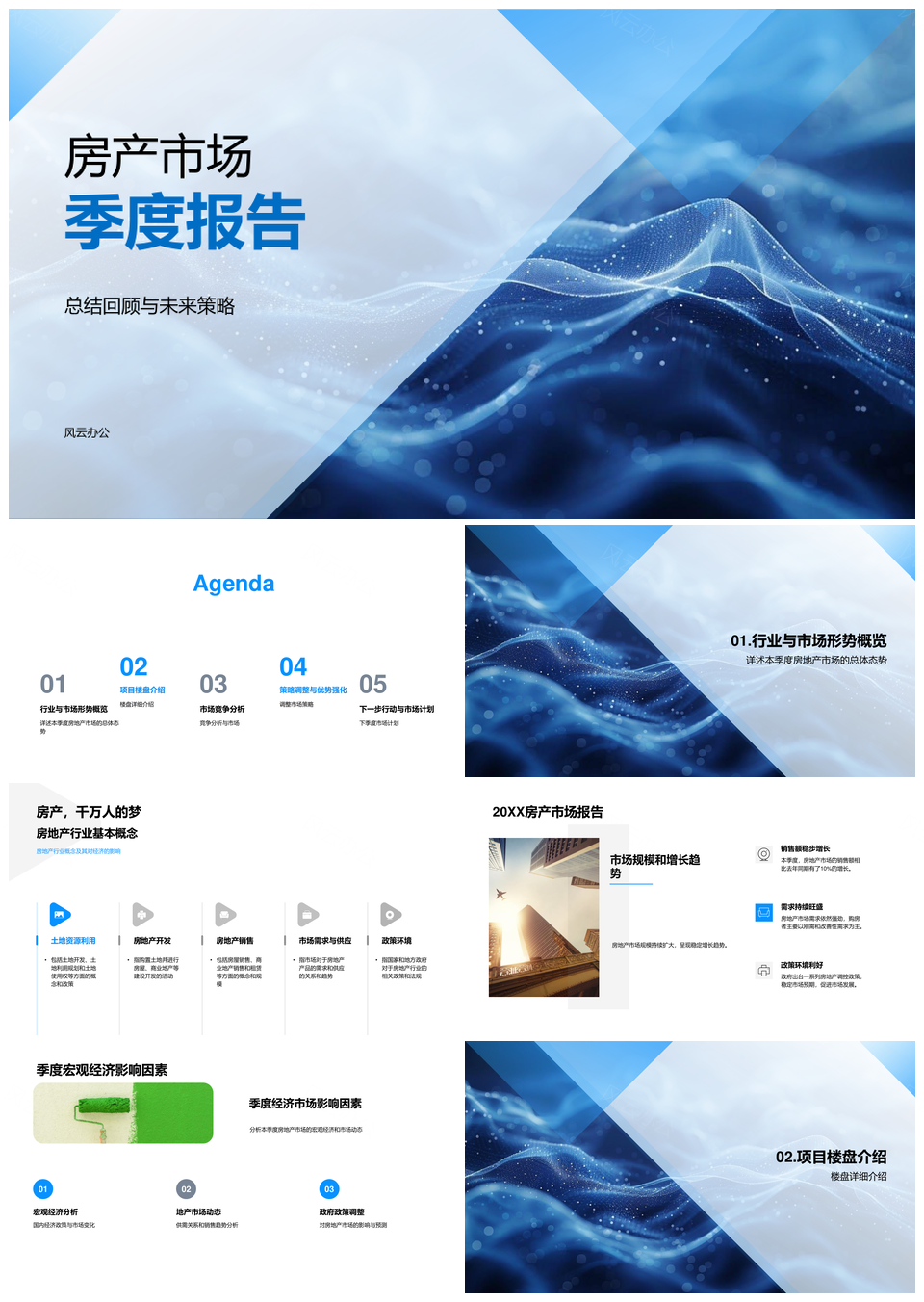 房地产市场季度趋势竞争力宏观定位销售分析PPT模板