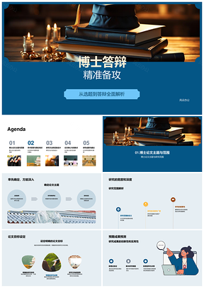 博士答辩论文主题研究范围成果学术背景理论方法实验毕业PPT模板