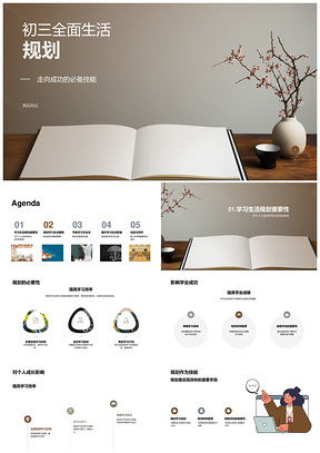 初三学习生活规划平衡提升自我评估总结PPT模板