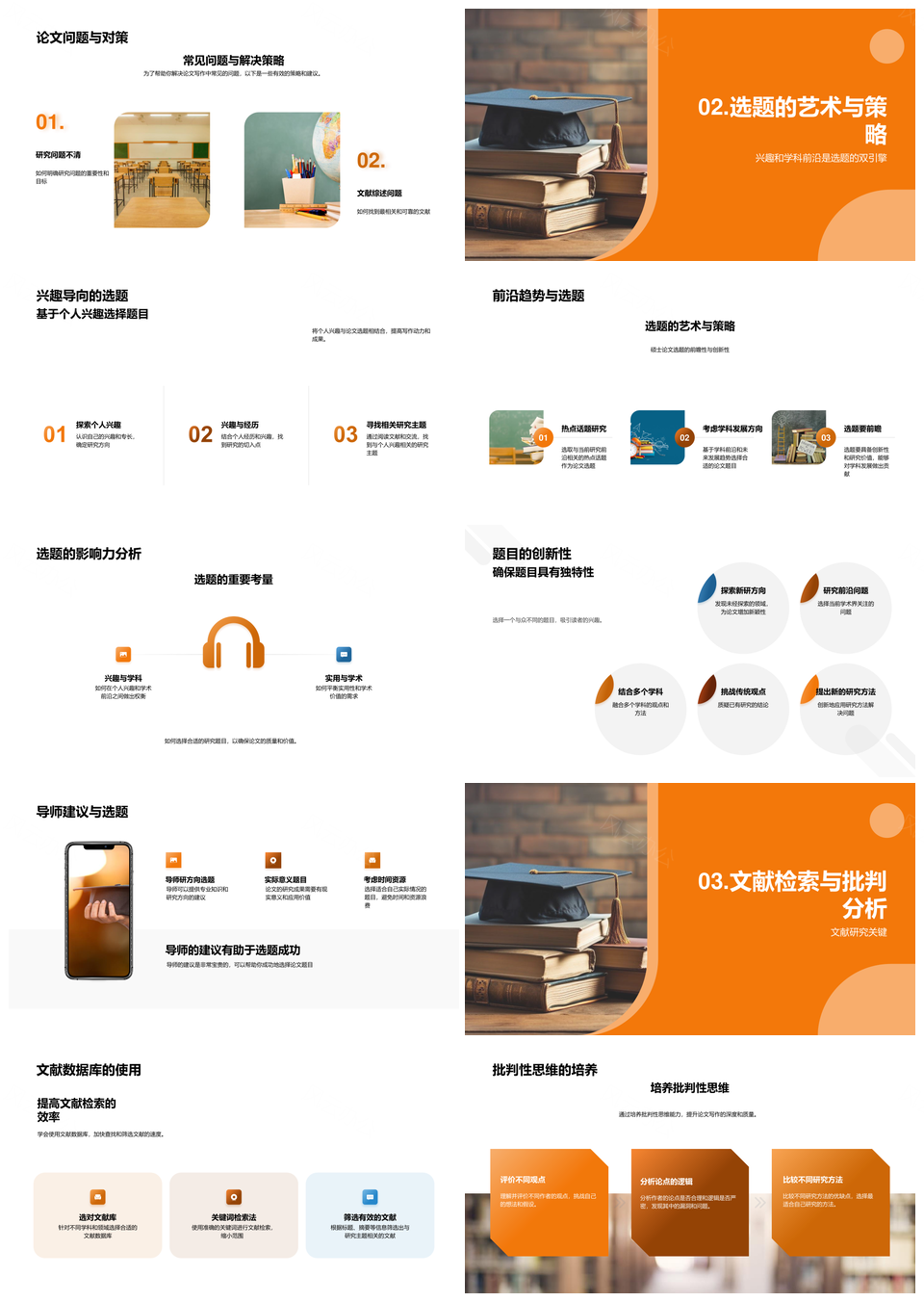 硕士论文写作研究方法选题至毕业帽PPT模板