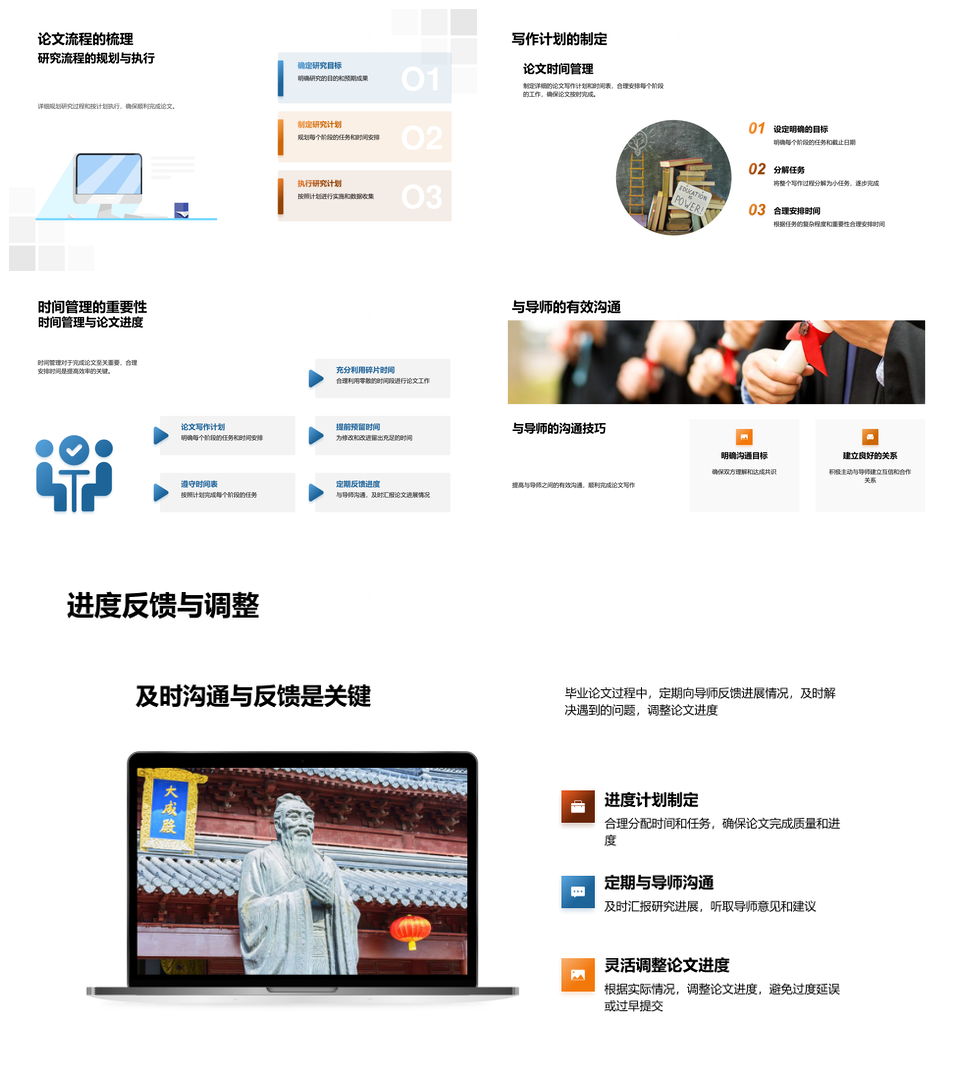 硕士论文写作研究方法选题至毕业帽PPT模板
