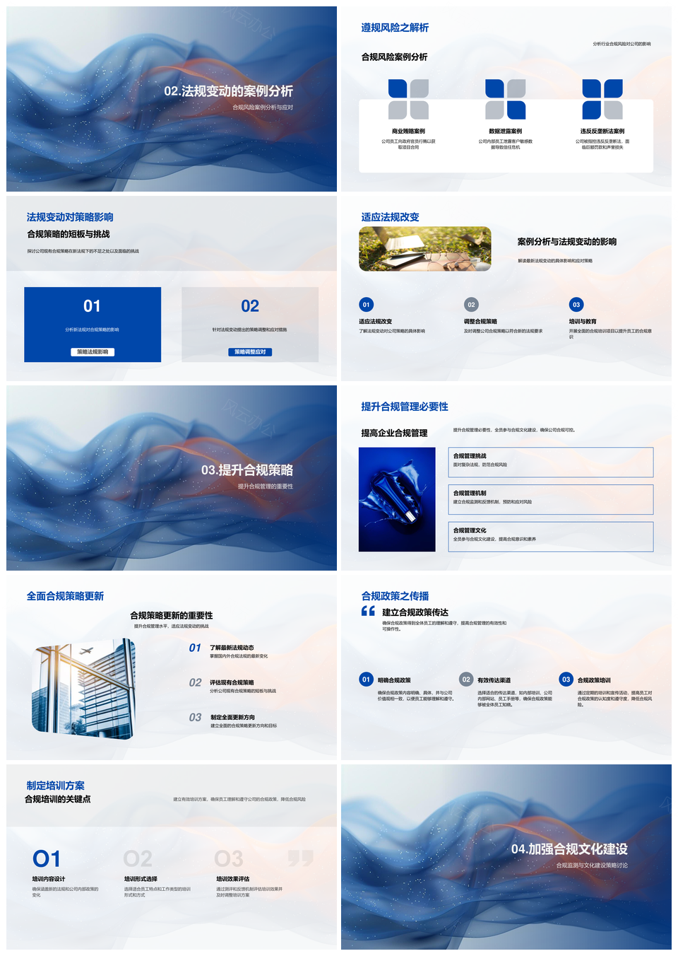 季度合规培训法规策略动态风险案例管理PPT模板