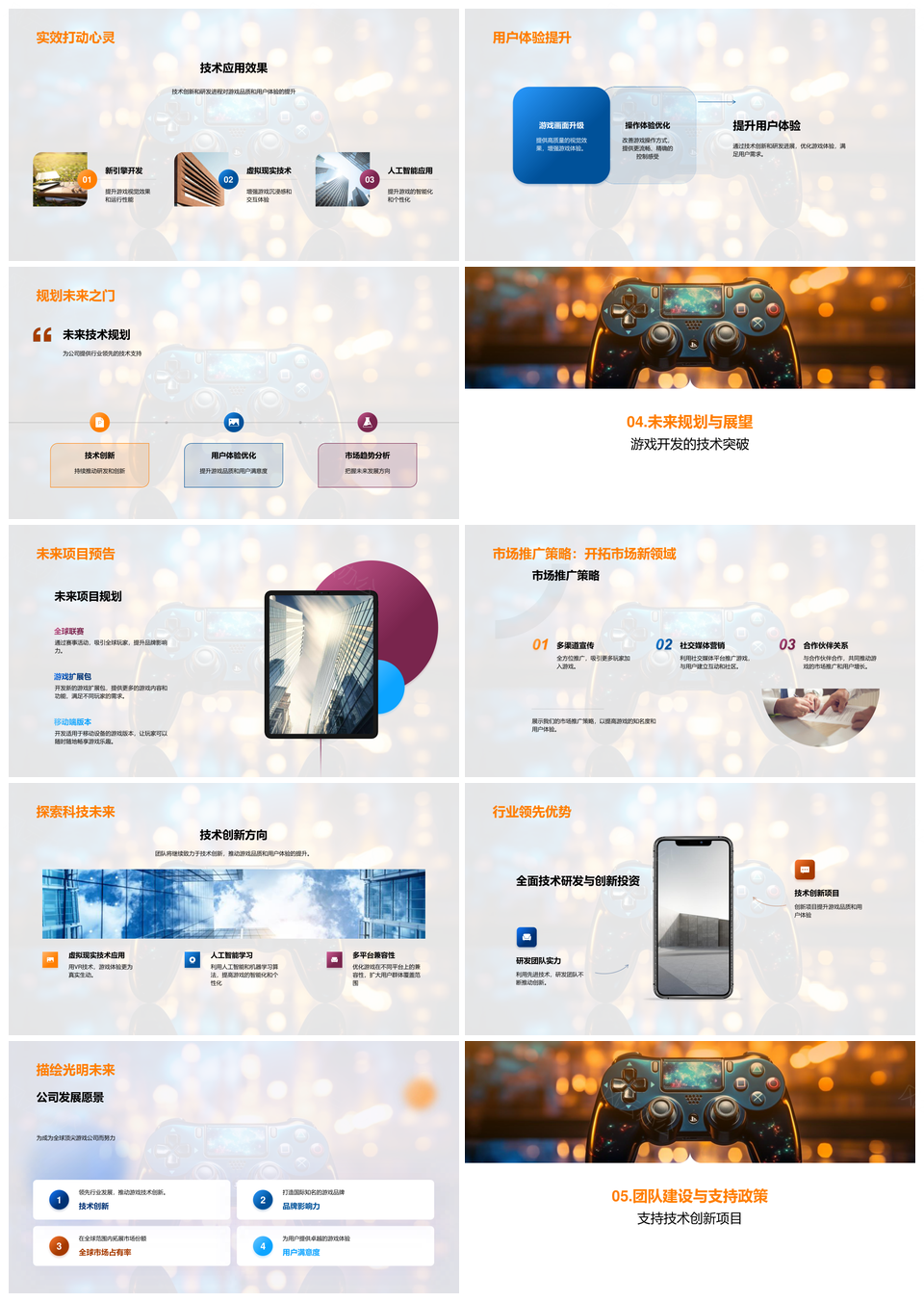 团队创新技术突破游戏研发成果PPT模板