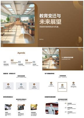 教育历史变迁与未来科技个性化变革PPT模板