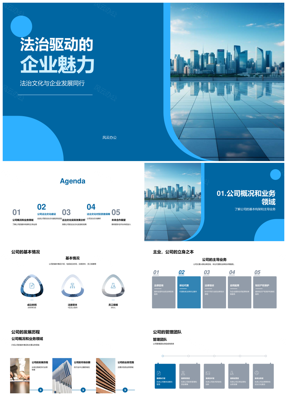 法治文化规范治理护航企业发展PPT模板