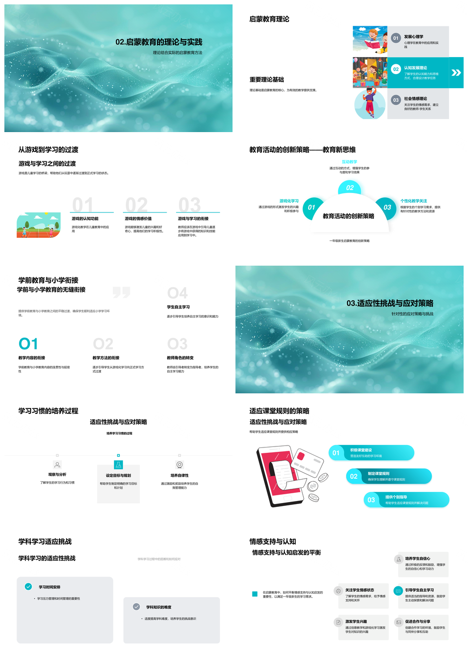2025一年级启蒙教育策略心理发展适应情感指南PPT模板