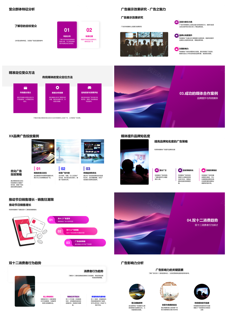 双十二品牌提升精准营销广告销售推介会PPT模板