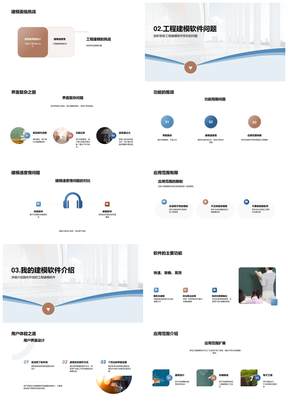 工程建模软件开发优化算法突破功能局限高效应用PPT模板