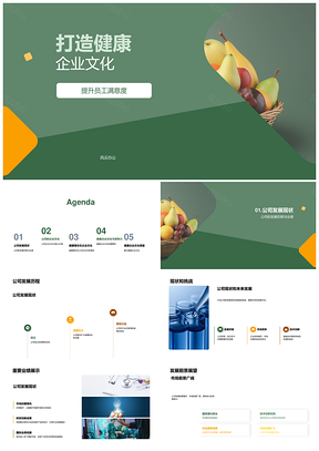 健康企业文化提升员工满意度助公司发展PPT模板
