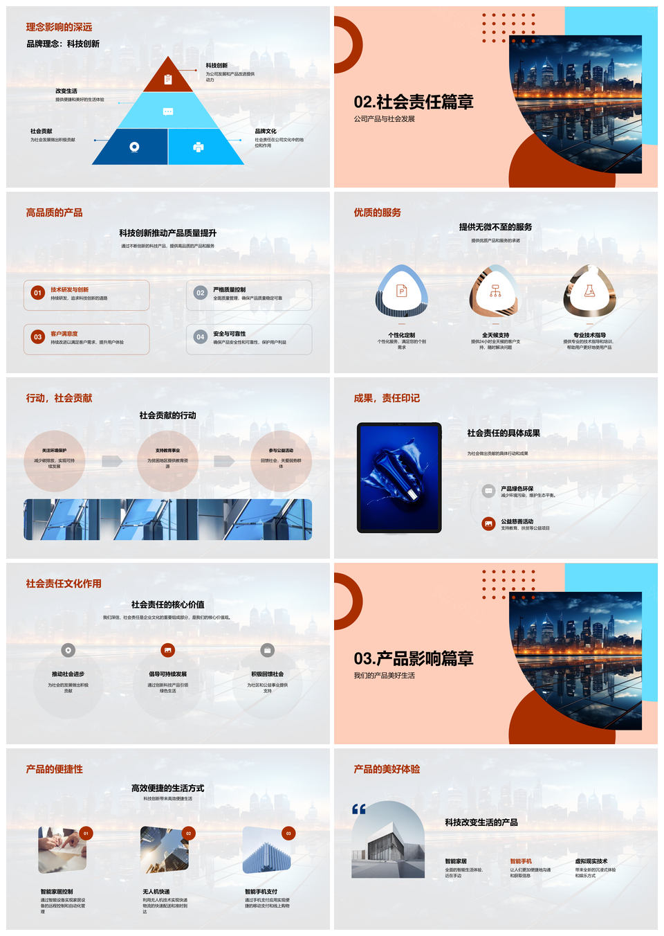 科技创新智居未来城景焕新生活体验PPT模板