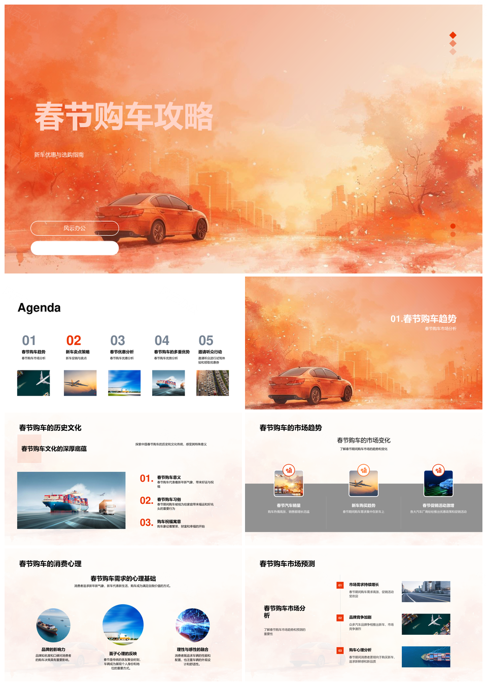 春节购车攻略优惠促销市场趋势消费心理新车型竞品政策PPT模板