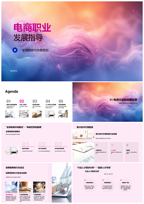 全球电商技术消费行为与职业发展核心技能PPT模板